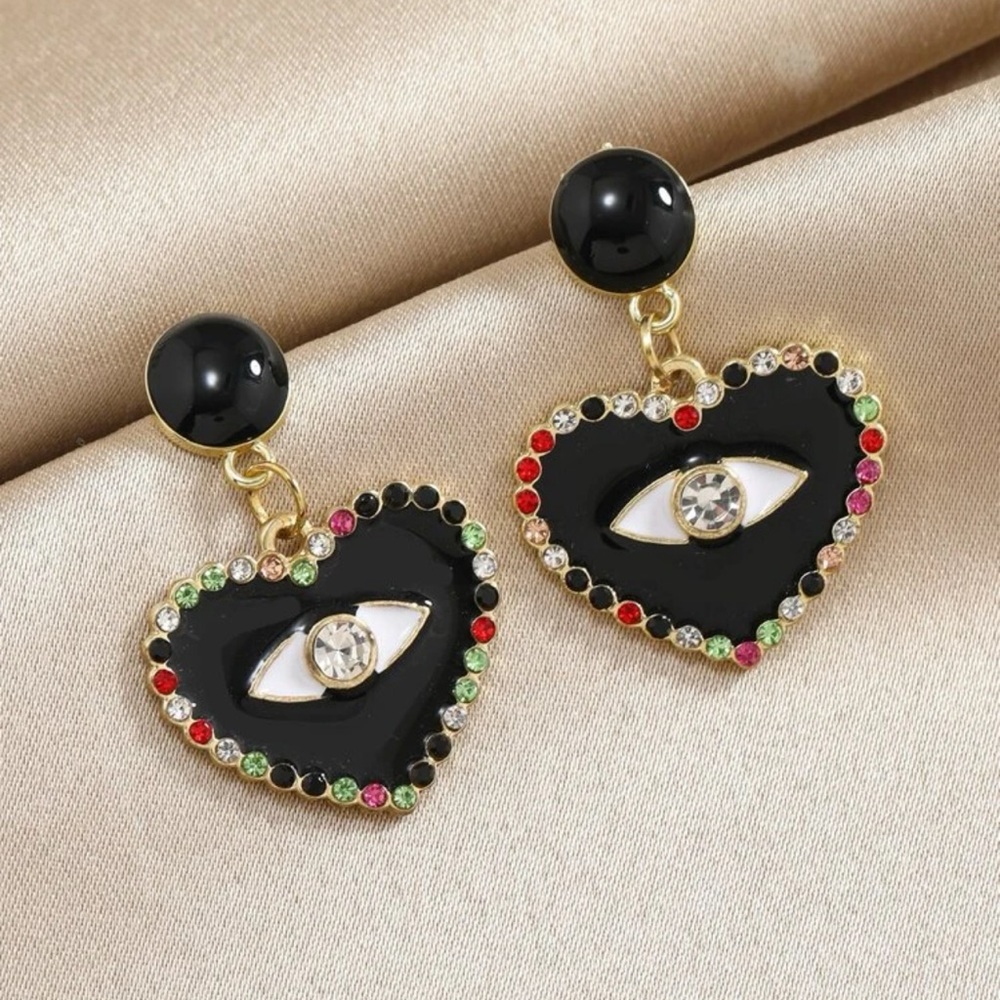 Cute evil eye earrings- 2 pairs!